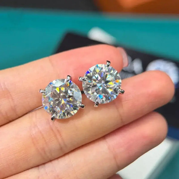13MM VVS1 Moissanite r Stud Earrings