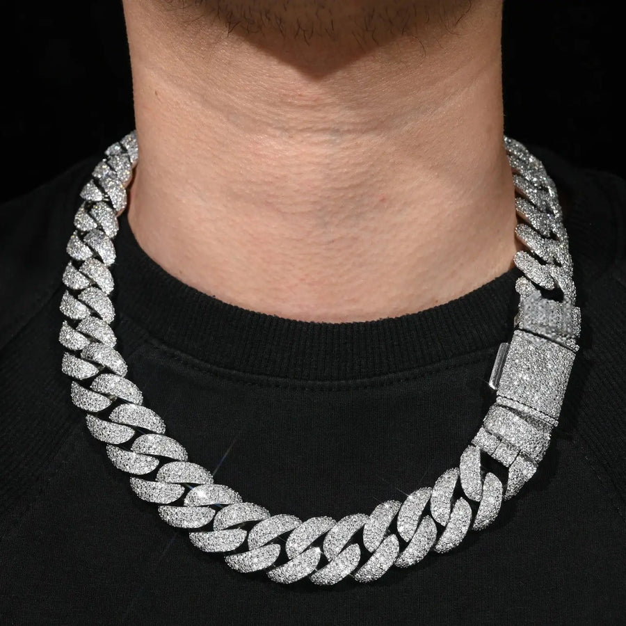 20MM ROUND HONEYCOMB SETTING MIAMI CUBAN LINK CHAIN