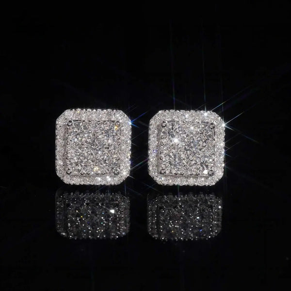 11mm Iced Out Lab Grown Diamond  Earrings