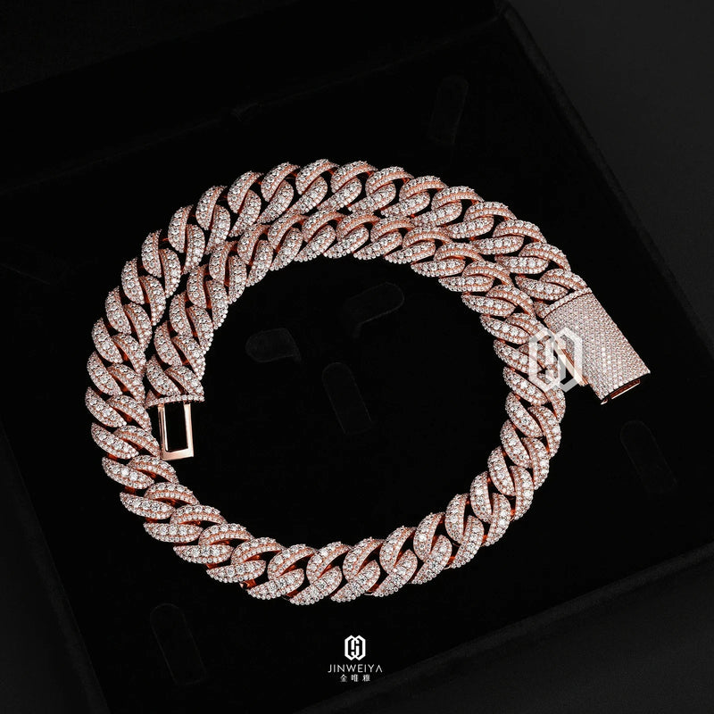 16MM RAISED BRASS VVS MOISSANITE CUBAN LINK CHAIN