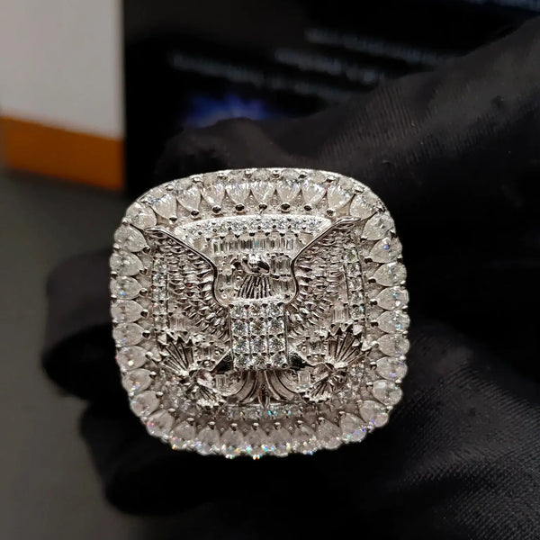 Eagle Ring Pave Signet Ring