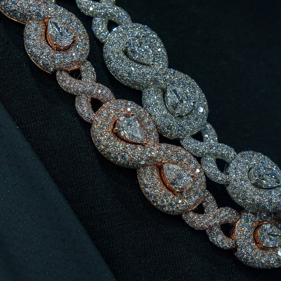 18MM Infinity Link Chain VVS D Color Moissanite Necklaces