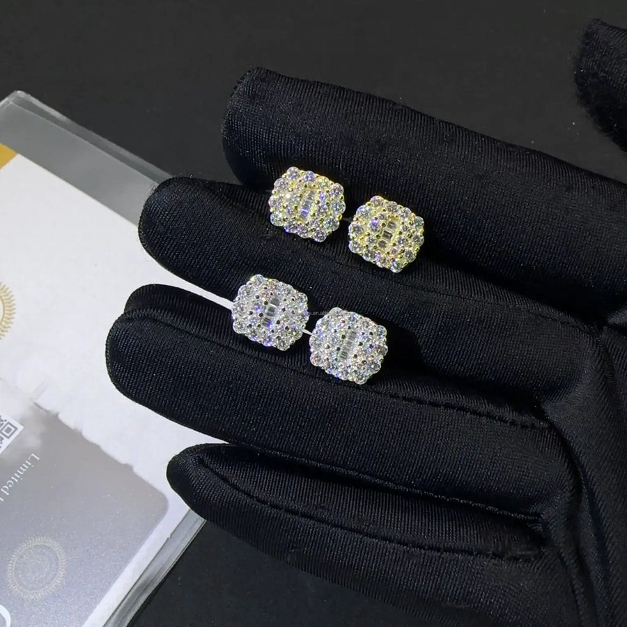MoissaniteScrew Back Stud Earrings