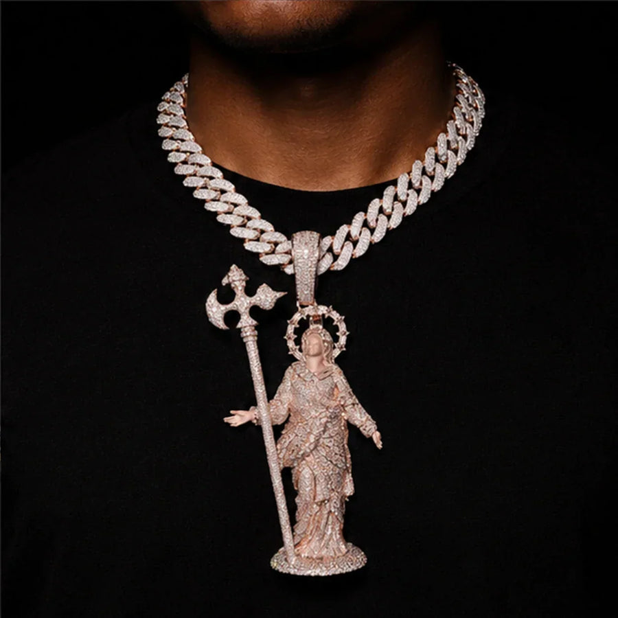 Custom Iced Out Religious Saint Pendant