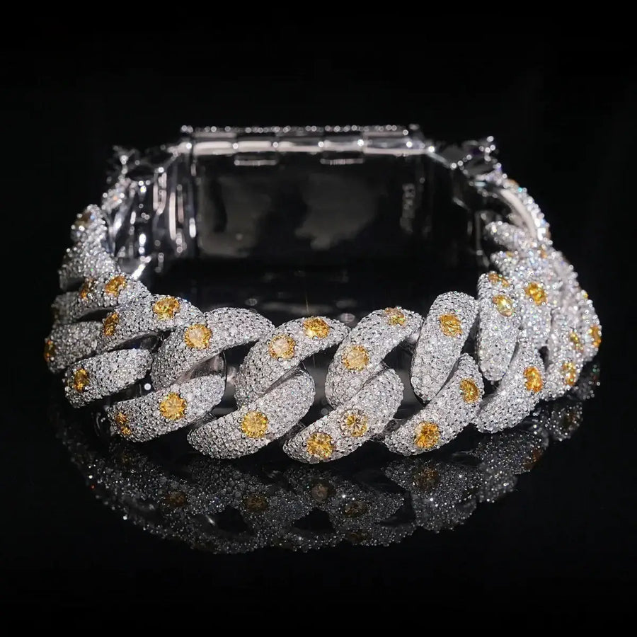 20MM S925 SILVER VVS MOISSANITE CUBAN LINK BRACELET