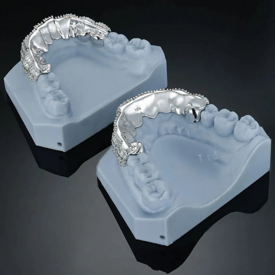 CUSTOM TOP & BOTTOM BAGUETTE CUT VVS MOISSANITE GRILLZ
