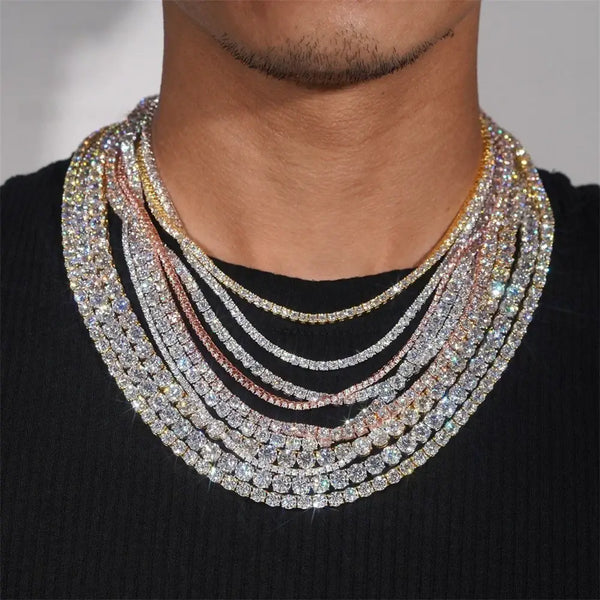 2-6.5MM 925 Silver Moissanite Diamond Tennis Necklace