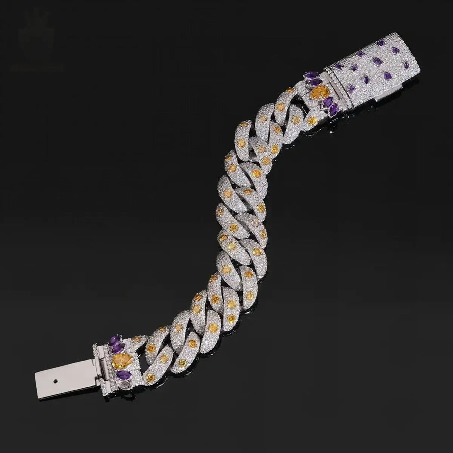 20MM S925 SILVER VVS MOISSANITE CUBAN LINK BRACELET
