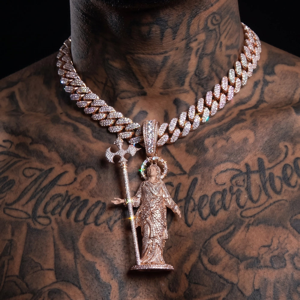 Custom Iced Out Religious Saint Pendant