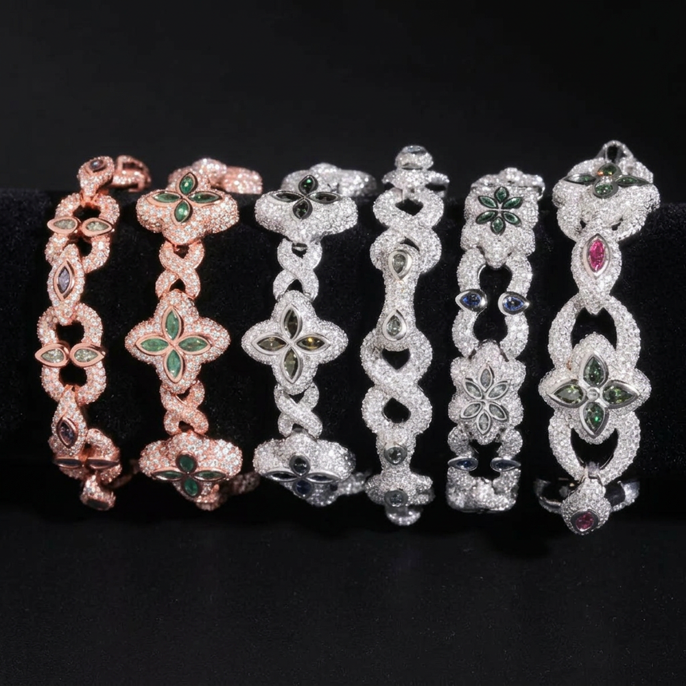 Bracelet display with black background