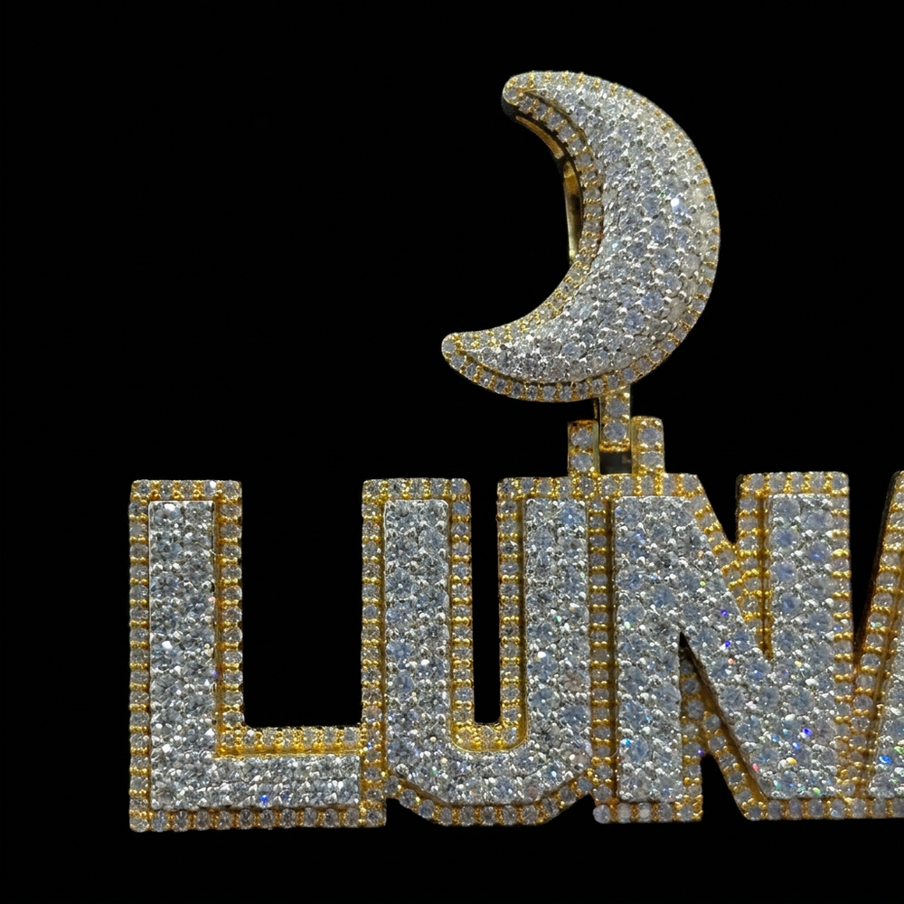 LUNA pendant close-up on plain black