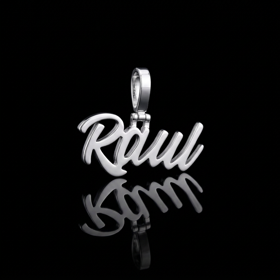 CUSTOM 1.4 INCH S925 SILVER VVS MOISSANITE NAME PENDANT