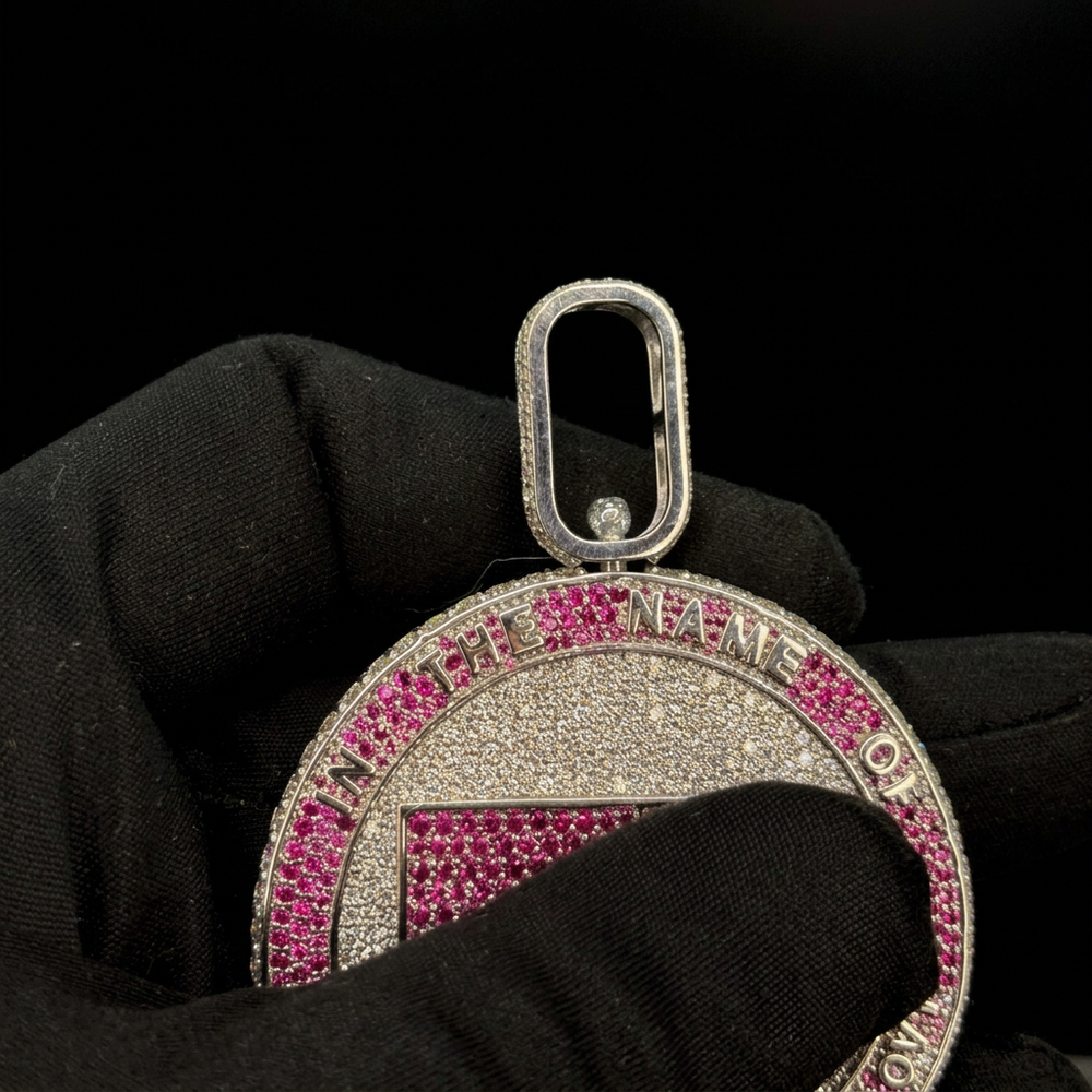 Pendant bail close-up on plain black