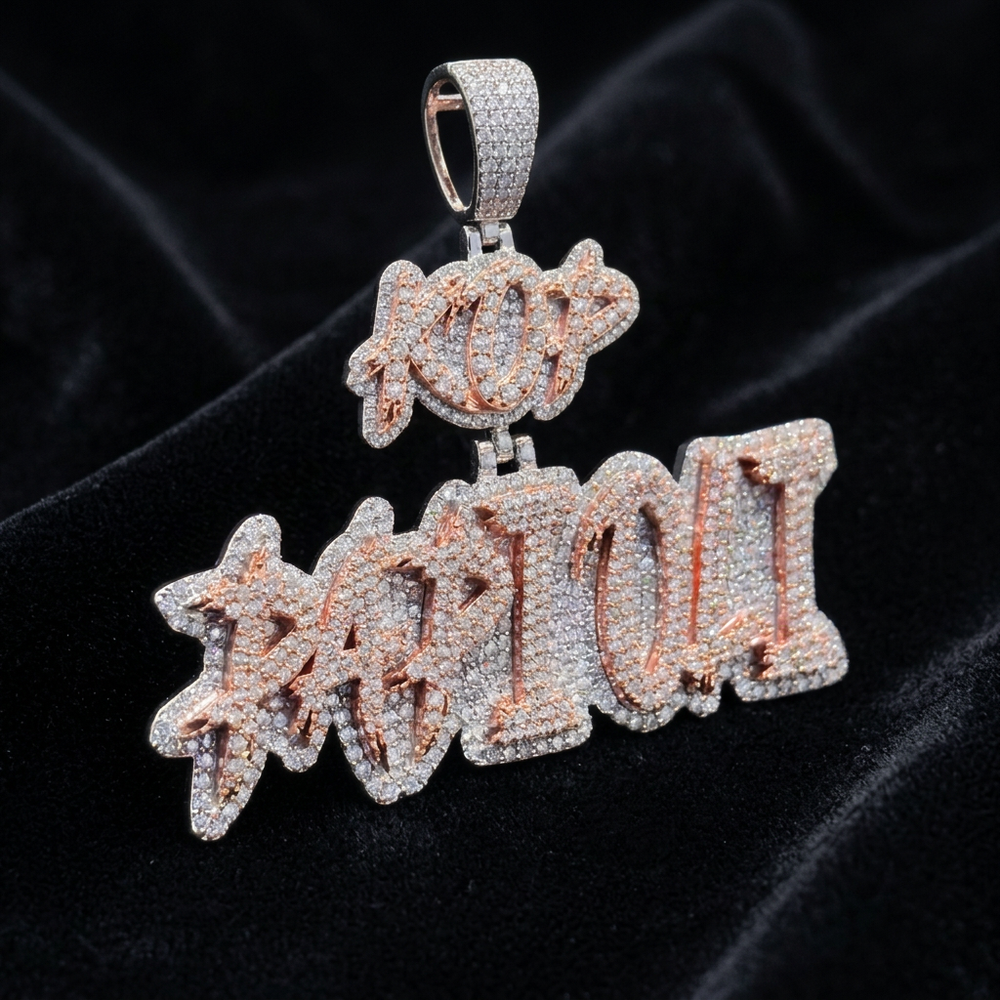Pendant close-up on black velvet