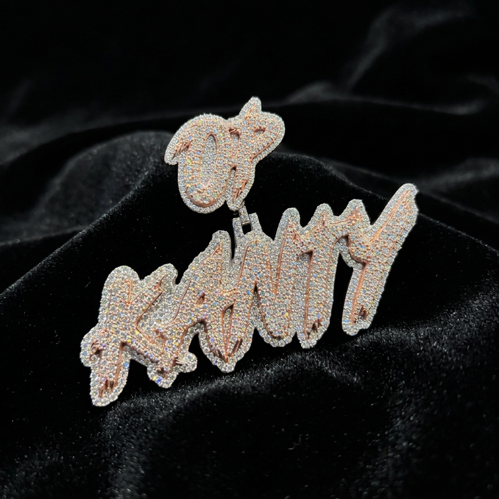 Pendant close-up on premium black velvet