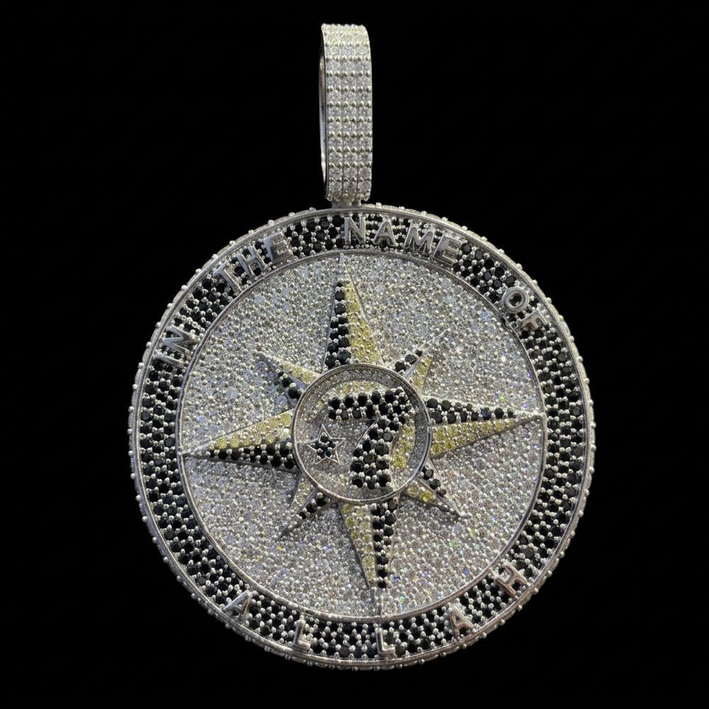 Pendant opposite face on plain black