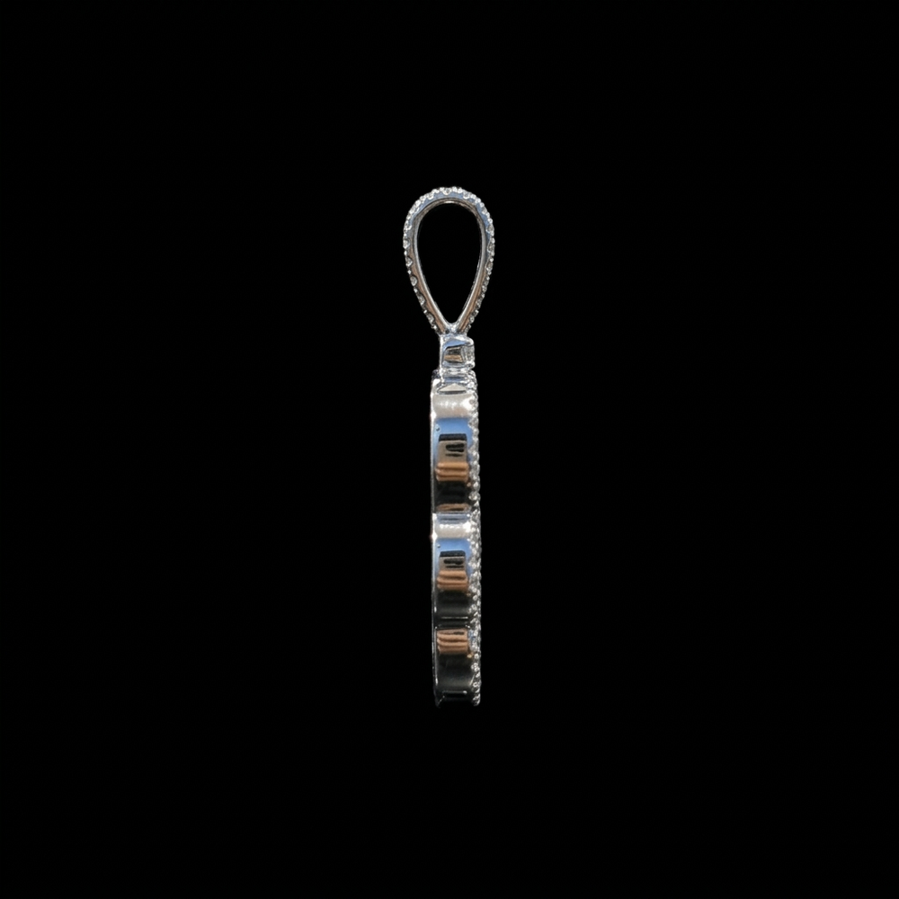 Pendant side profile on plain black
